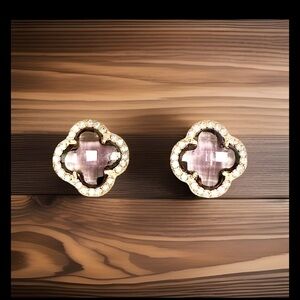 belk Purple Clover Halo Stud Earrings